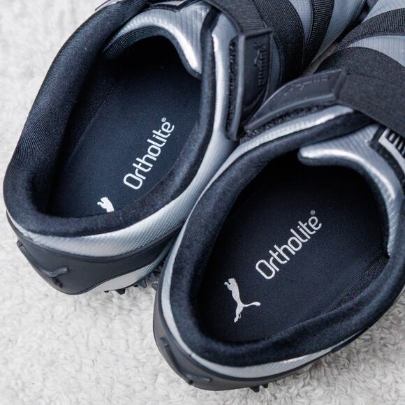 Puma Mostro Metal Silver Black Leather Sneakers Womens Size 10 Mens 8.5 - Picture 10 of 16